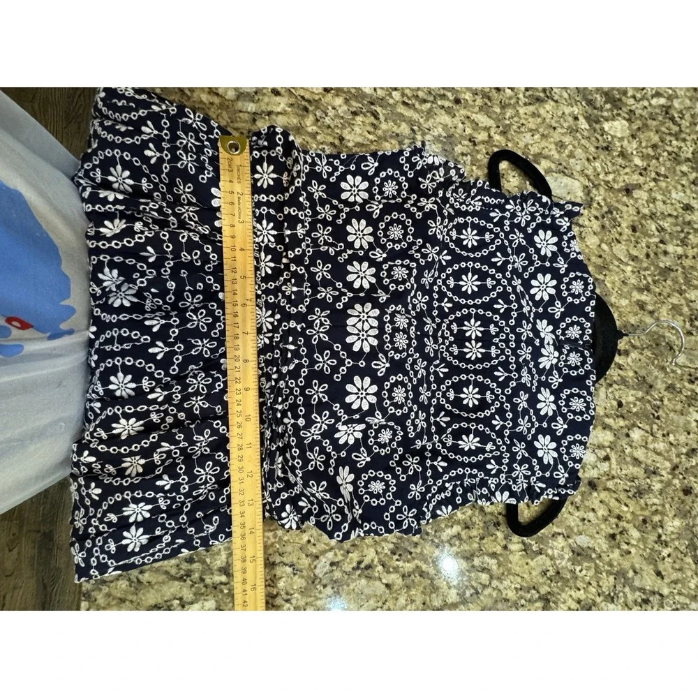 Kate Spade Shore Thing Eyelet Wrap Dress Rich Navy Blue Fresh White Size 2